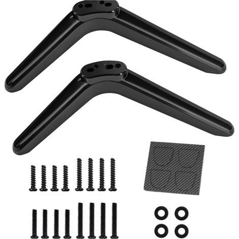 Support Universel pour Écrans Plats 32-55 Pouces, Réglable en Hauteur, Charge Max 40 kg, Noir Mat - (1/5)