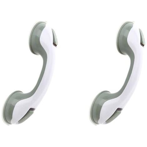 Barre de support de salle de bain avec ventouse, facile à utiliser, adaptée aux personnes âgées, aux enfants, aux femmes enceintes, en matière plastique, gris clair (1/5)
