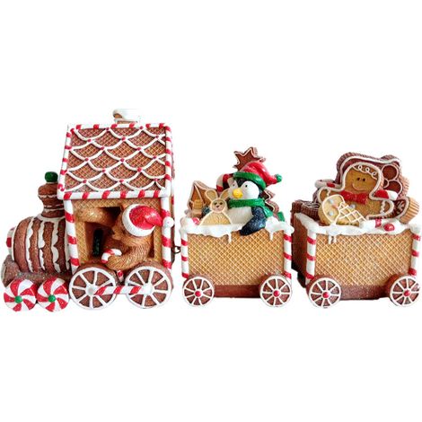Figur Lebkuchenzug 15 x 10 x 33 cm braun Weihnachtsfigur