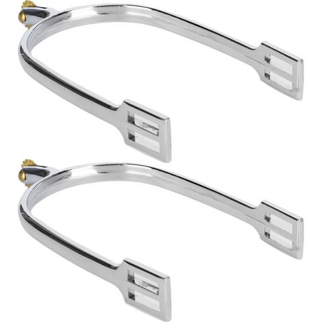 Éperons de cheval en alliage de zinc style anglais avec molettes en cuivre rotatives - Accessoire d'équitation (1/5)