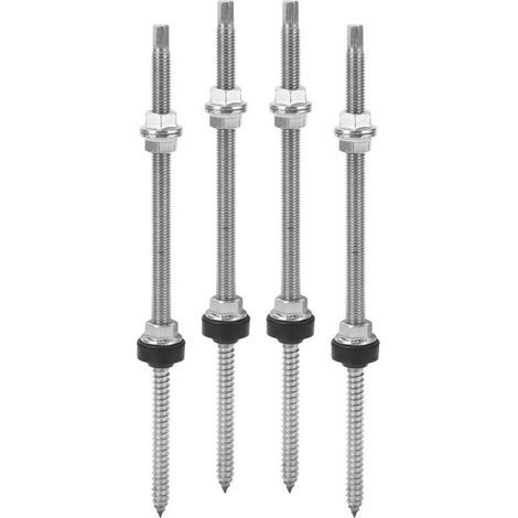 4 Pièces Support PV Vis à Double Tête Vis de Montage Photovoltaïque Accessoires de Montage de Panneau Solaire en Acier Inoxydable A (1/4)