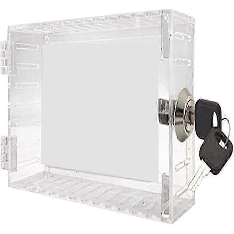 Couvercle universel pour thermostat avec boîtier de verrouillage, housse de protection et clé, compatible avec les thermostats muraux et le système d'exploitation Home OS. (1/5)