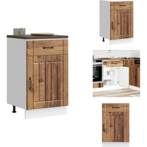 Armoire de cuisine Lucca vieux bois bois ingénierie - Armoire De Cuisine - Armoires De Cuisine - Meuble D'évier - Meuble D'évier De Cuisine (1/5)