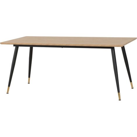 Hamilton Large Dining Table - L90 x W180 x H75.5 cm - Medium Oak Effect/Black