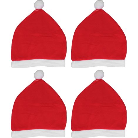 Lot de 4 Housses d'Appuie-tête Siège Auto Père Noël Chapeau Déco Noël Fête Accessoires Véhicule (1/5)