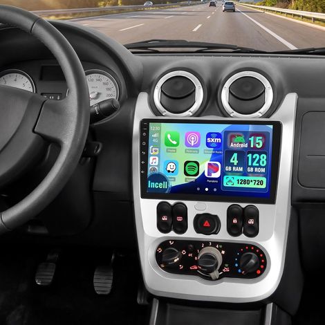4+128G Android Autoradio pour Logan 1 Sandero 2009-2015 Largus Duster sans Fil Carplay, 9 Pouces Incell écran Tactile pour Voiture avec Bluetooth 5.0/GPS/FM/RDS/EQ/Caméra de Recul (1/5)
