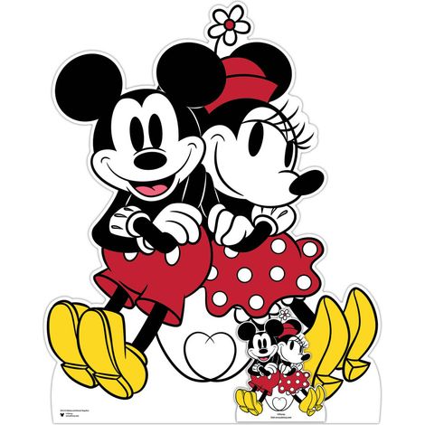 Figurine en carton - Disney Mickey et Minnie ensemble formant un joli couple - Haut 118 cm (1/5)