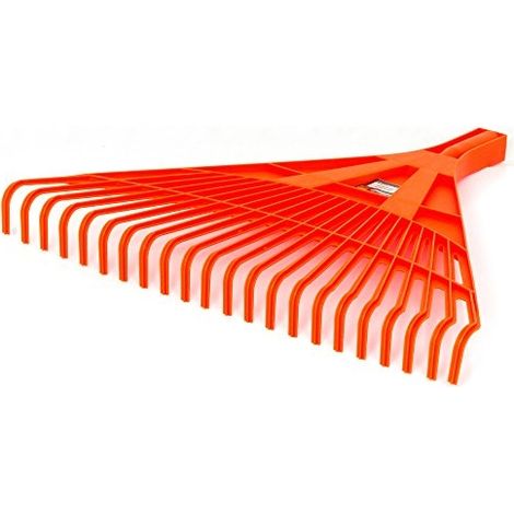 Rastrillo para hojas cx22b de plástico 50 cm, escoba ligera para jardín, 22 varillas resistentes, compatible con mangos de madera estándar, color negro (1/3)