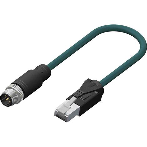 Connecteur pré-câblé RS PRO 4 conducteurs , M12 Mâle vers Fiche mâle RJ45, 2m ( Prix pour 1 )