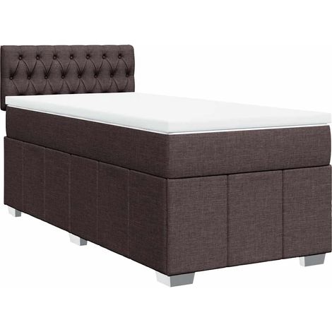 Maison Exclusive - Boxspringbett mit Matratze Dunkelbraun 90x200 (1/5)