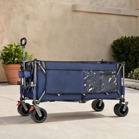 Chariot pliant en acier 300 L tout-terrain bleu (1/5)