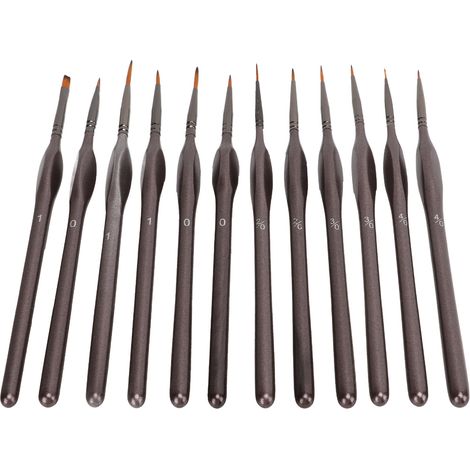 12 Pinceaux de Détail Ergonomiques à Poignée Triangulaire pour Peinture Acrylique et Aquarelle (1/5)