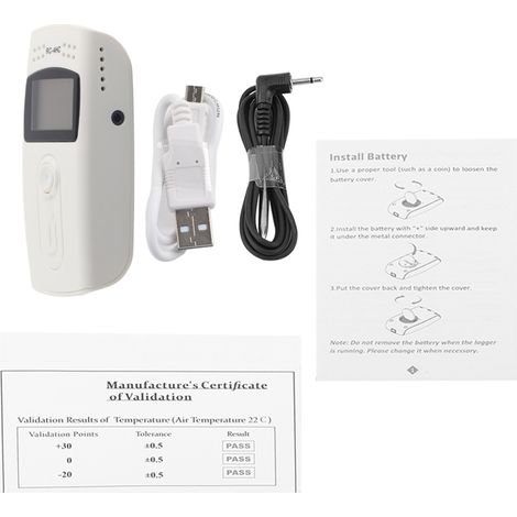 Enregistreur de température et humidité RC-4HC réutilisable, mini data logger USB avec capteur externe (1/5)