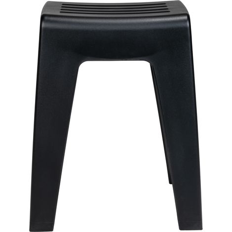 WENKO Badhocker Kumba Schwarz, Stabile Qualität aus Kunststoff, Schwarz, Polypropylen schwarz (1/4)