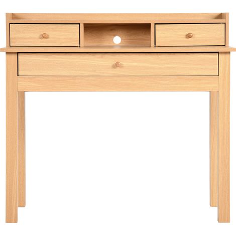 URBAN MEUBLE Scrivania scandinava in legno naturale con cassetti e spazio di archiviazione, con struttura in legno, 100x50x90cm