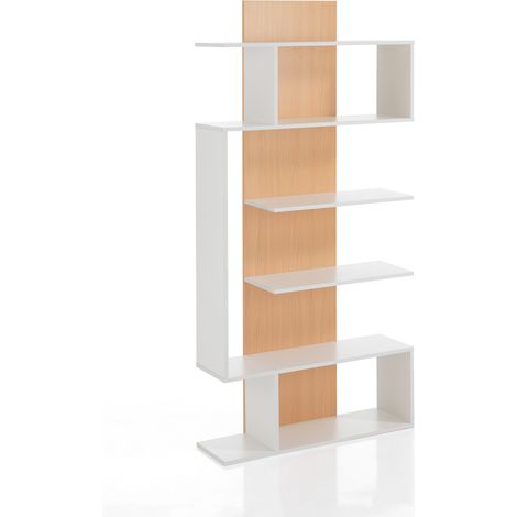 Libreria a colonna effetto legno bianca cm. H.170 x L.80 x P.25,5