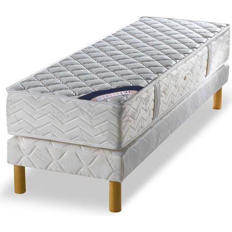 M&S – Ensemble matelas ressorts biconiques 70x190cm – Confort équilibré – Matelas 20cm épaisseur – Sommier 14cm avec lattes multiplis