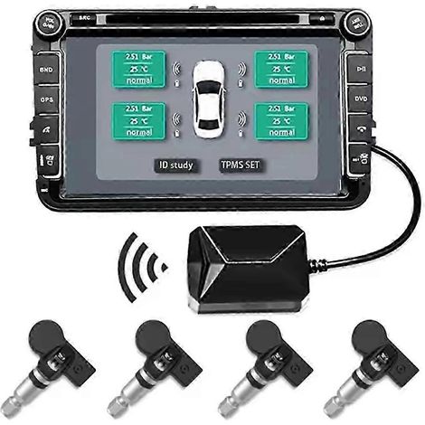 Système de surveillance de la pression des pneus USB Android avec quatre capteurs intégrés et externes. (1/5)