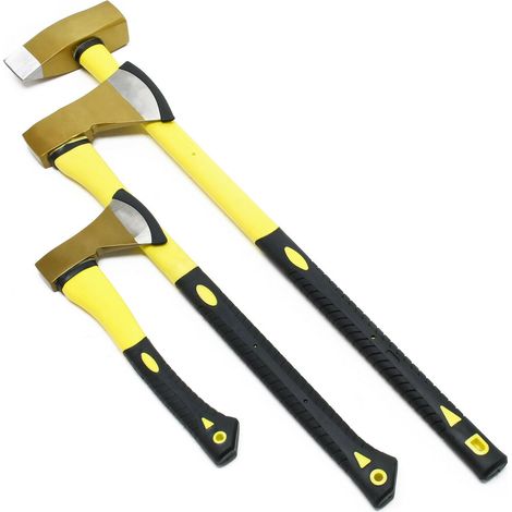 Set di 3 asce composto da un'ascia da spacco e un martello da spacco giallo e nero 160002715