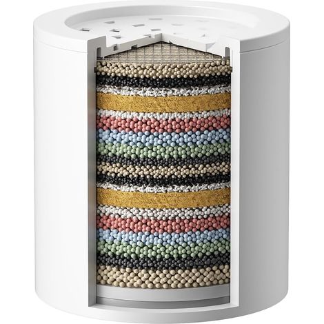 Filtre Douche Anti Calcaire avec Vitamine C, Purificateur d'Eau Multi-étapes pour Pommeau de Douche Filtrant, Adoucisseur d'Eau Élimine le Chlore et les Métaux Lourds(AMZ-NHX004E-TZ) (1/5)