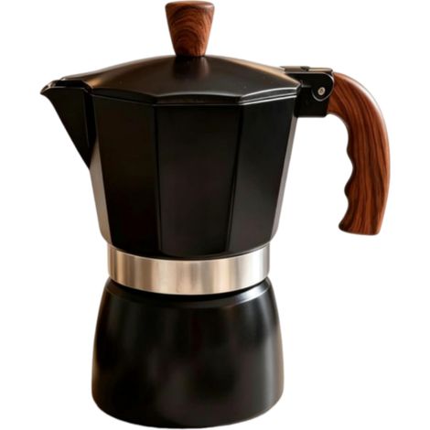 Beyamis Cafetière italienne Moka en aluminium, cafetière à filtre, cafetière italienne, percolateur à café (noir, 6 tasses, 300 ml) (1/5)