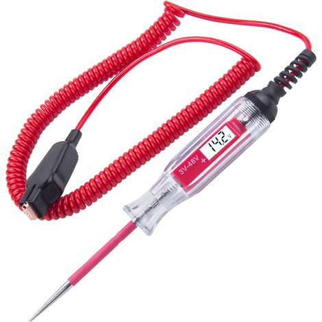 Testeur de tension numérique Toivize 3-48V Pointe acier inoxydable pour circuits automobiles camions motos affichage LCD (1/5)