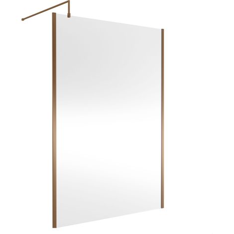 Balterley Framed Wetroom Screen, 1400mm, Brushed Bronze