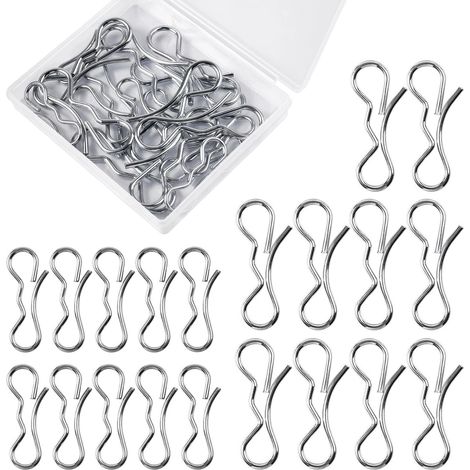 20 pièces ensemble de clips de pont (10 goupilles fendues 194208 194209 goupilles fendues pour tondeuses à gazon) avec boîte de rangement pour tondeuses à gazon (1/5)