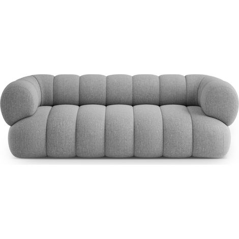 Canapé 3 places en chenille gris clair (1/5)