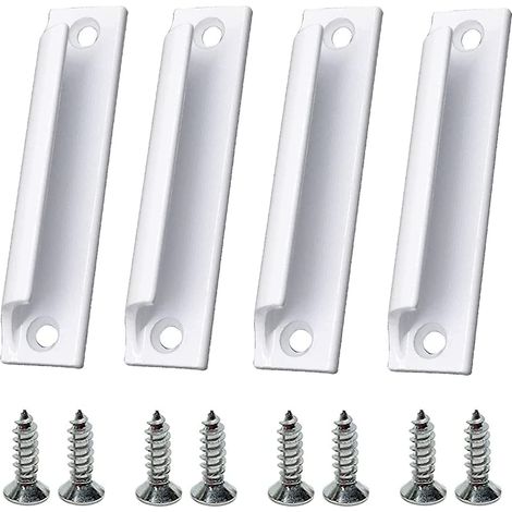 Poignée de porte extérieure pour balcon, poignée de porte extérieure, poignée de porte-fenêtre (lot de 4) blanche (1/5)