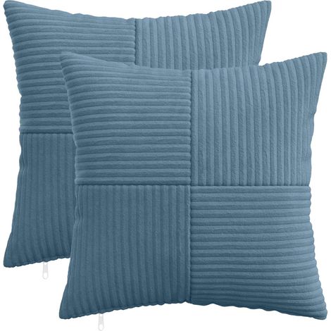 Cushion Cover 2 pcs ALMELO Blue 35 x 35 cm Corduroy vidaXL (1/5)