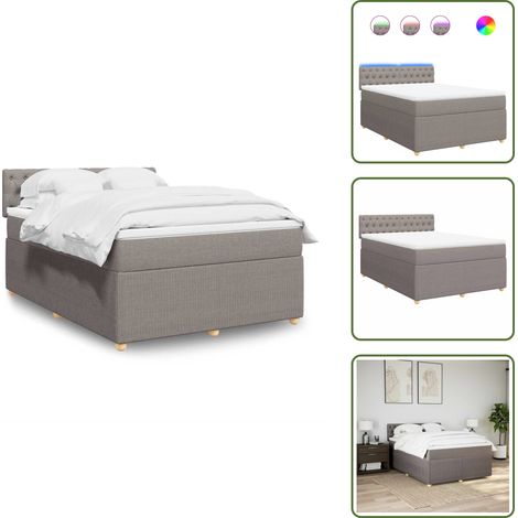 Boxspringbett mit Matratze Taupe 160x200 cm Stoff - Boxspringbett - Boxspringbetten - Bett - Bettgestell (1/5)