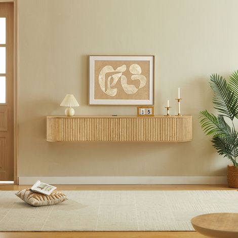 Meuble TV suspendu, longueur 180 cm, grand espace de rangement avec passage de câbles, meuble TV moderne adapté aux téléviseurs de 50 à 80 pouces, polyvalent et combinable avec de nombreux aménagement (1/5)