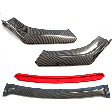 Splitter / labbro paraurti anteriore, carbonio nero con inserti rossi EPTUNING031 (1/5)