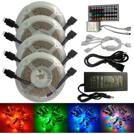 BANDE - RUBAN LED lumineux 20M 1200LED RGB Lumière de câble USB Barre lumineuse décorative flexible avec télécommande-Ywey (1/4)