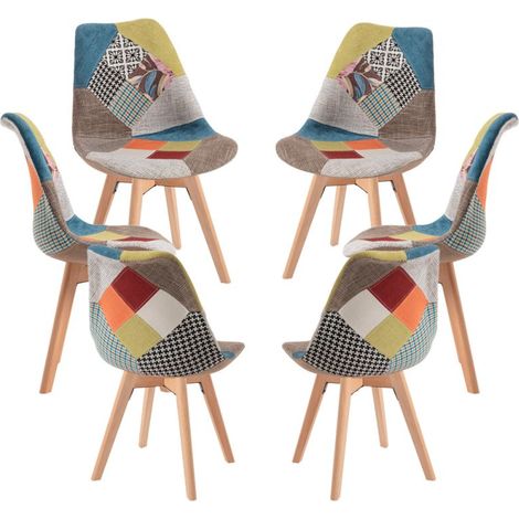 Packs Sillas Comedor - Pack 6 Sillas Synk Patchwork - Patchwork colores (1/5)