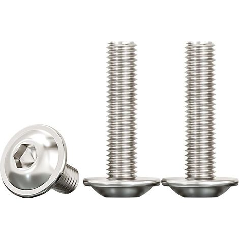 20 Pièces Vis à Tête Bombée avec Bride,M6x30mm Boulons à Six Pans Creux Acier Inoxydable A2 V2A Vis de Serrure pour Les Connexions Mécaniques (1/5)