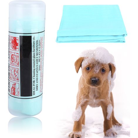 Serviette Pour Chien Et Chat - Absorption Rapide De L Eau - Douche Et Bain - Taille Compacte - Vert (1/5)