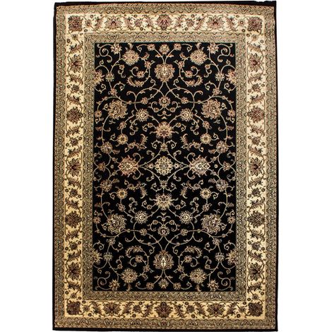Tapis orient 200x290 noir rectangle motifs orientaux BISKO 1 (1/5)