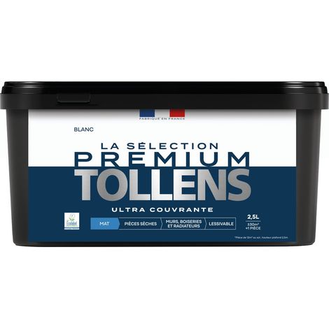 Tollens - Peinture intérieure couleurs - La Sélection Premium Mat - Ultra Couvrante - Blanc 2,5 L - 30m²
