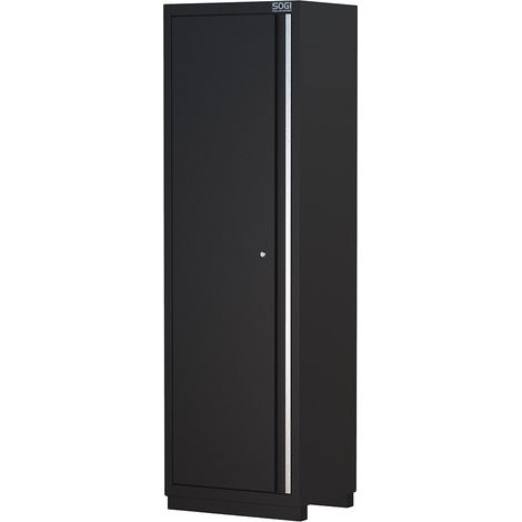 Armadio in lamiera SOGI ARR-M-A-S per arredo officina - 1 anta - 4 ripiani - staffa guardaroba - 600x460x1950 mm (1/2)