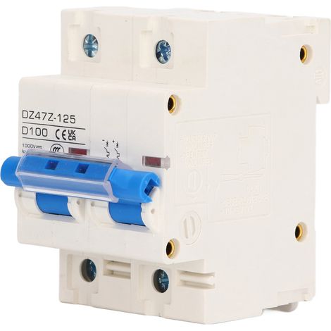Disjoncteur CC 2P DZ47Z 125 100A, disjoncteur miniature sur rail DIN pour système photovoltaïque 1000V bleu (1/5)