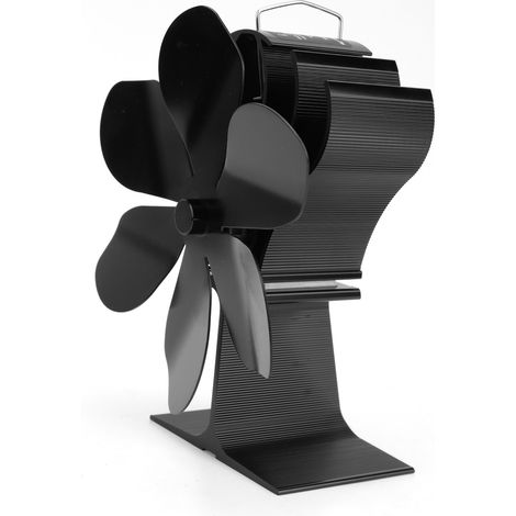 Ventilateur de poêle à 6 pales alimenté par la chaleur, sans moteur électrique, pour cheminée, résistant aux hautes températures et assurant une bonne circulation de l'air. (1/5)