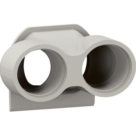 Embout presse-étoupe - 2 entrées - PG16 - Gris - Plexo - 069650L - Legrand (1/2)