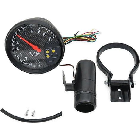 Tacómetro de 5 pulgadas con indicador de RPM para coche, 12 V, pantalla retroiluminada de 7 colores, accesorios para instrumentos de coche. (1/5)