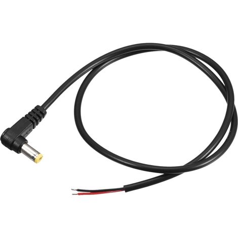Lot de 2 fiches d'alimentation CC coudées à 90° pour caméra vidéosurveillance, 5,5 mm x 2,1 0,5 m