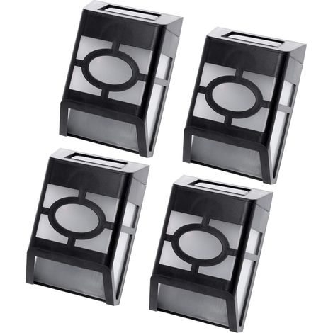 4 Pièces Lampe Solaire Murale LED Vintage Étanche pour Jardin Extérieur avec Lumière Chaude Noire (1/5)