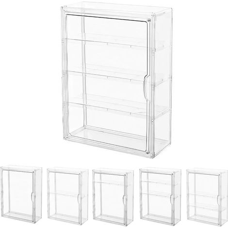 Vitrine en Verre pour Collection, Boîte de Présentation en Acrylique Transparent à 4 Niveaux pour Figurines, Mini Figurines, Objets de Collection, DIY (39×29×12cm) (1/5)