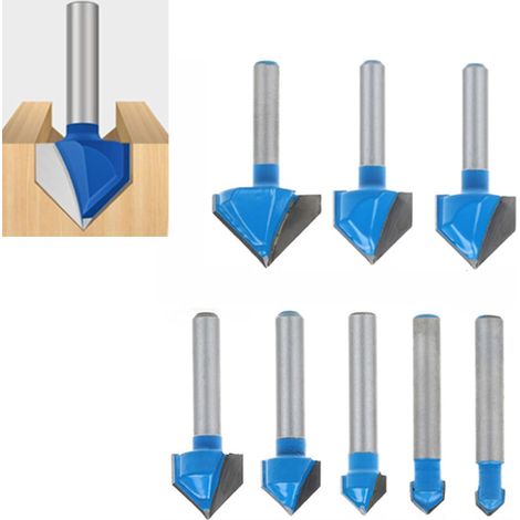 Set of 90° V-groove cutters made of tungsten carbide (1/5)