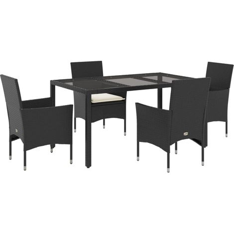 Maison Exclusive - Set comedor jardín 5 pzas cojines ratán sintét (1/5)